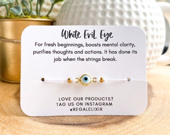 Gold filled evil eye bracelet | white evil eye bracelet | hypoallergenic bracelet