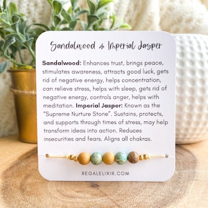 Imperial Jasper, Imperial Jasper bracelet Sandalwood bracelet,  Meditation bracelet, Minimalist handmade bracelet, string bracelet