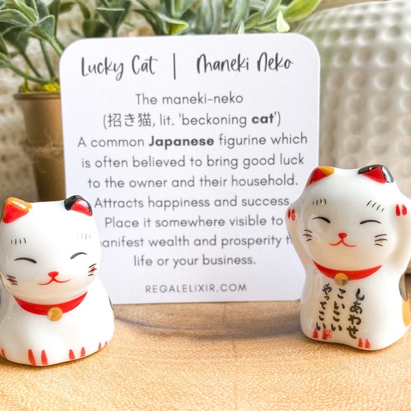 Maneki Neko, Lucky Cat Figurine,  Japanese Maneki Neko waving cat, good luck gift, Business Success, fortune gift, lucky cat statue