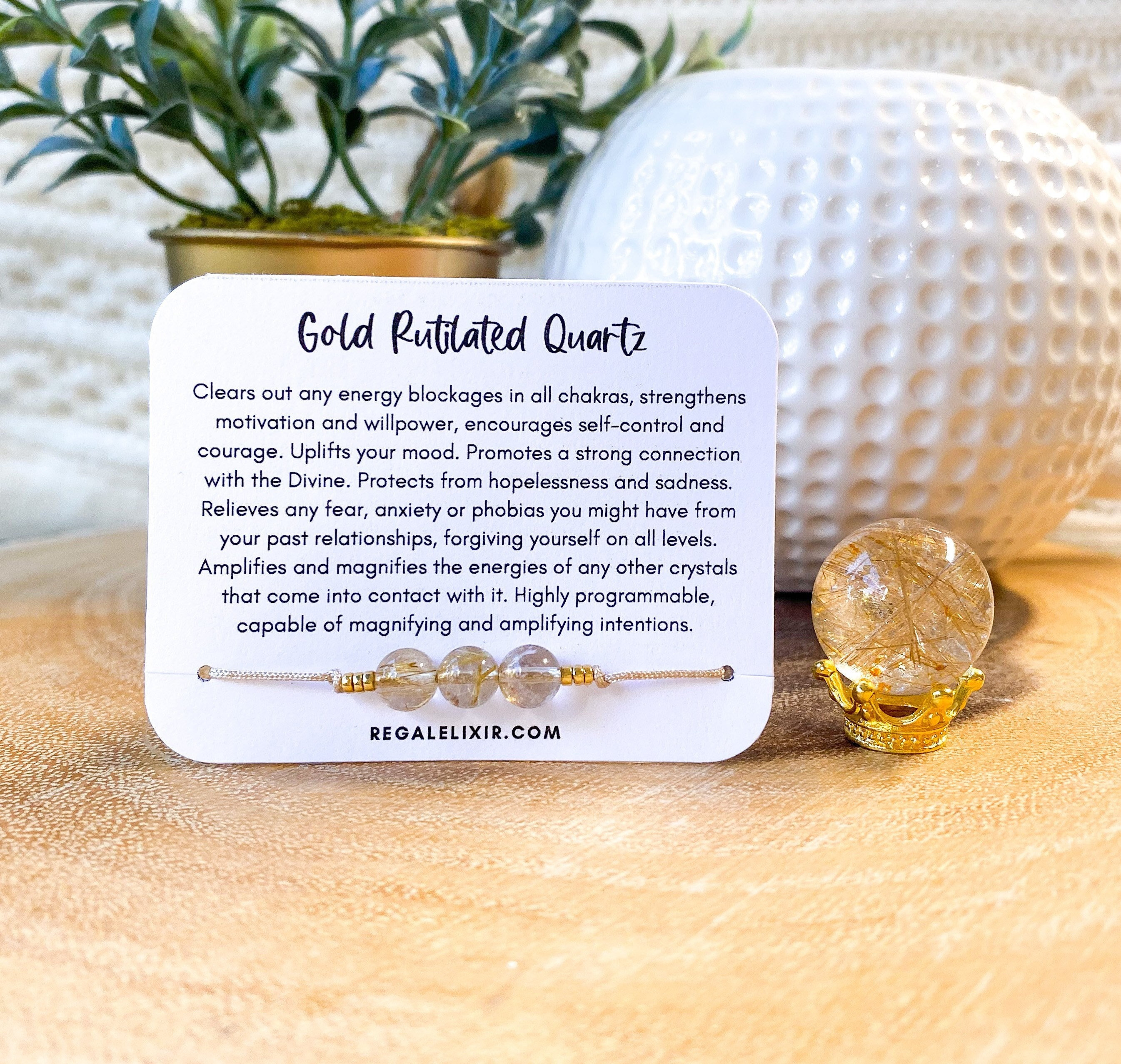 Golden Rutilated Quartz bracelet | Golden rutile sphere | golden rutilated jewelry | Golden rutilated sphere | golden rutile bracelet