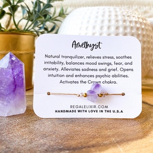 Natural Raw Amethyst bracelet, raw amethyst, minimalist bracelet, Energy Healing Bracelet