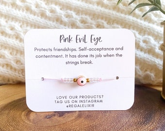 Pink Evil eye bracelet | friendship Protection | Bridesmaid present | evil eye jewelry