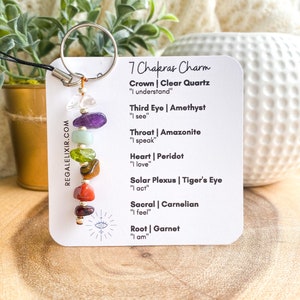 seven chakra crystals keychain, 7 chakra keychain, 7 chakras bag accessory chakras charm seven chakras keychain, natural raw seven chakra