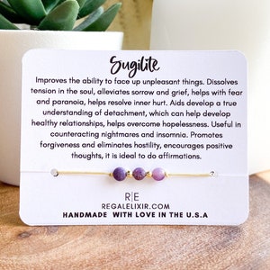 Sugilite Bracelet, Purple crystal gemstone, adjustable Healing Gemstone Bracelet, genuine crystals chakra bracelet, dainty crystal bracelet