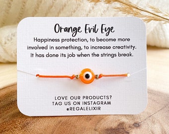 Orange evil eye bracelet   red  bracelet protection bracelet  baby shower gift  newborn gift   azabache mal de ojo  string bracelet