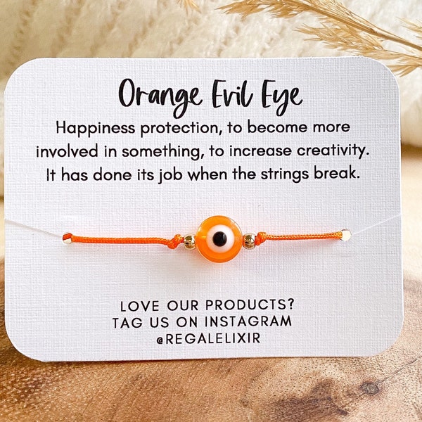 Orange evil eye bracelet   red  bracelet protection bracelet  baby shower gift  newborn gift   azabache mal de ojo  string bracelet