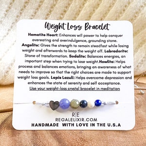 Weight loss support crystal bracelet | crystals for weight loss | Adjustable | Meditation bracelet | Baja de peso