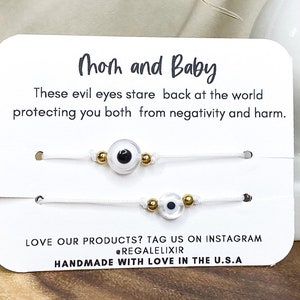White evil eye bracelet, baby shower gift, newborn gift, azabache, mal de ojo