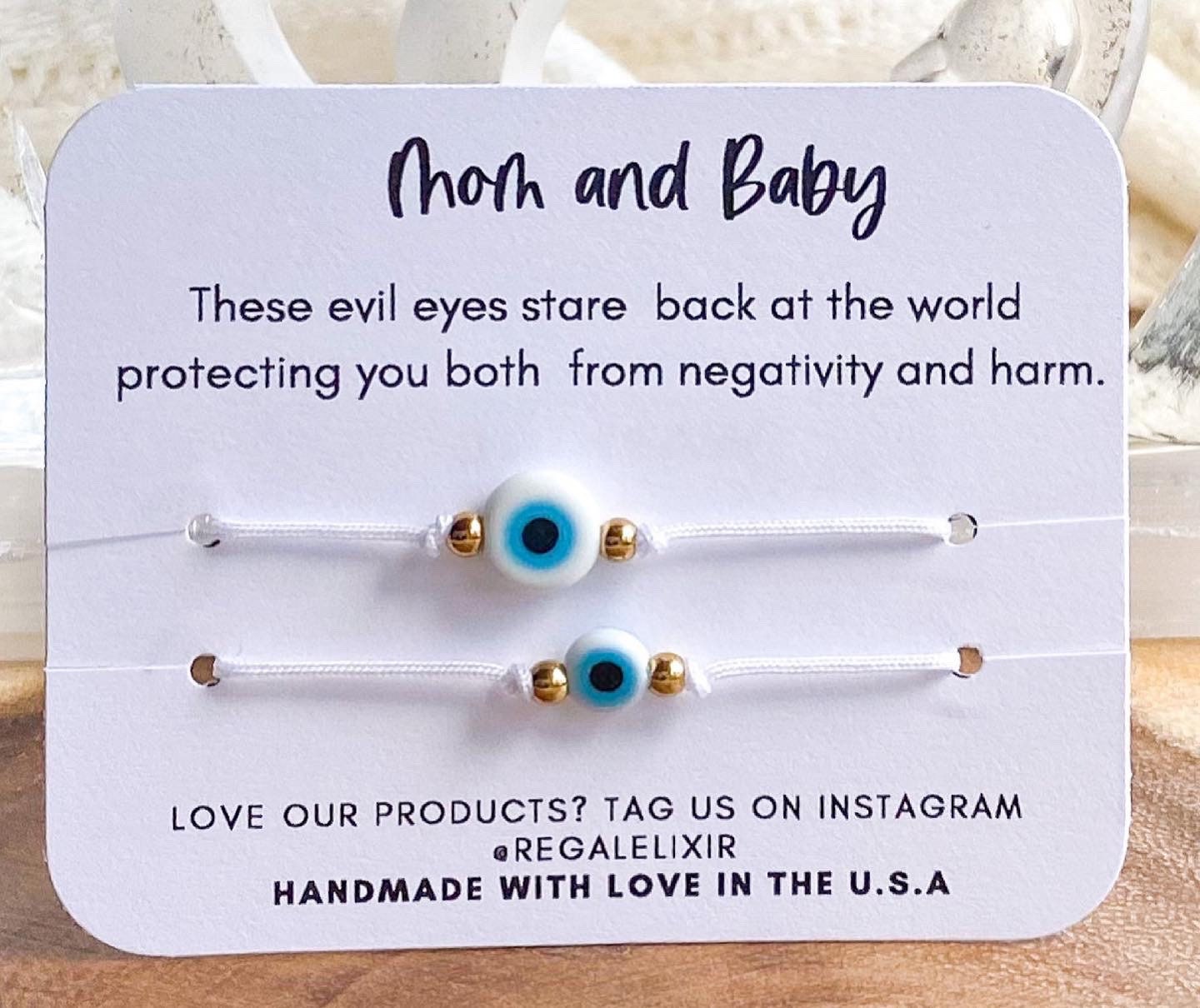 Buy Mom and Baby Evil Eye Bracelet Adjustable Baby Toddler Kid Bracelet Baby Protection Bracelet Mal De Ojo Nazar String Bracelet OCEAN Online in India Etsy