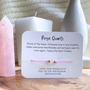 Rose Quartz Bracelet   Crystal adjustable   Crystal Bracelet  Healing Gemstone Bracelet    heartbreak  string bracelet