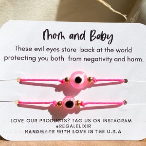 pink evil eye bracelet , Mom and baby evil eye bracelets, Pink evil eye bracelet, newborn evil eye bracelet, Baby Toddler Kid bracelet