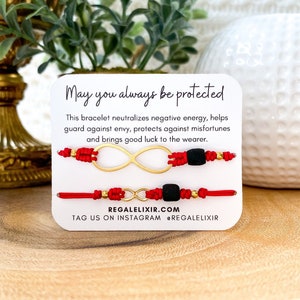 Azabache bracelet for baby, Azabache protection bracelet, infinity bracelet, red string bracelet , jet bracelet