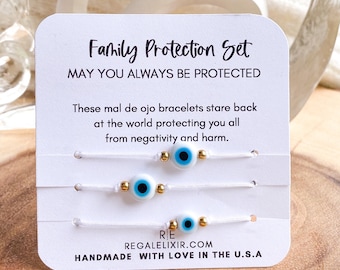 Evil eye bracelet  Dad Mom Baby Ocean Blue Evil Eye Red  adjustable  Baby Toddler Kid bracelet family matching bracelets string bracelet