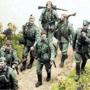 Kit de modelos de figuras militares de resina de soldados alemanes de la Segunda Guerra Mundial a escala 1-35