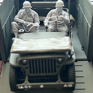 WW2 Jeep Crew Resin Set Miniature Unpainted Military Figure No Car Scale 1/35