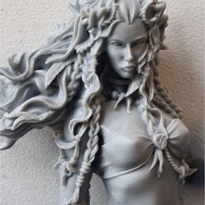 Märchenhafte Schönheit weibliches Harzmodell unbemalt Erwachsene Fantasy Miniaturfigur Maßstab 1-24