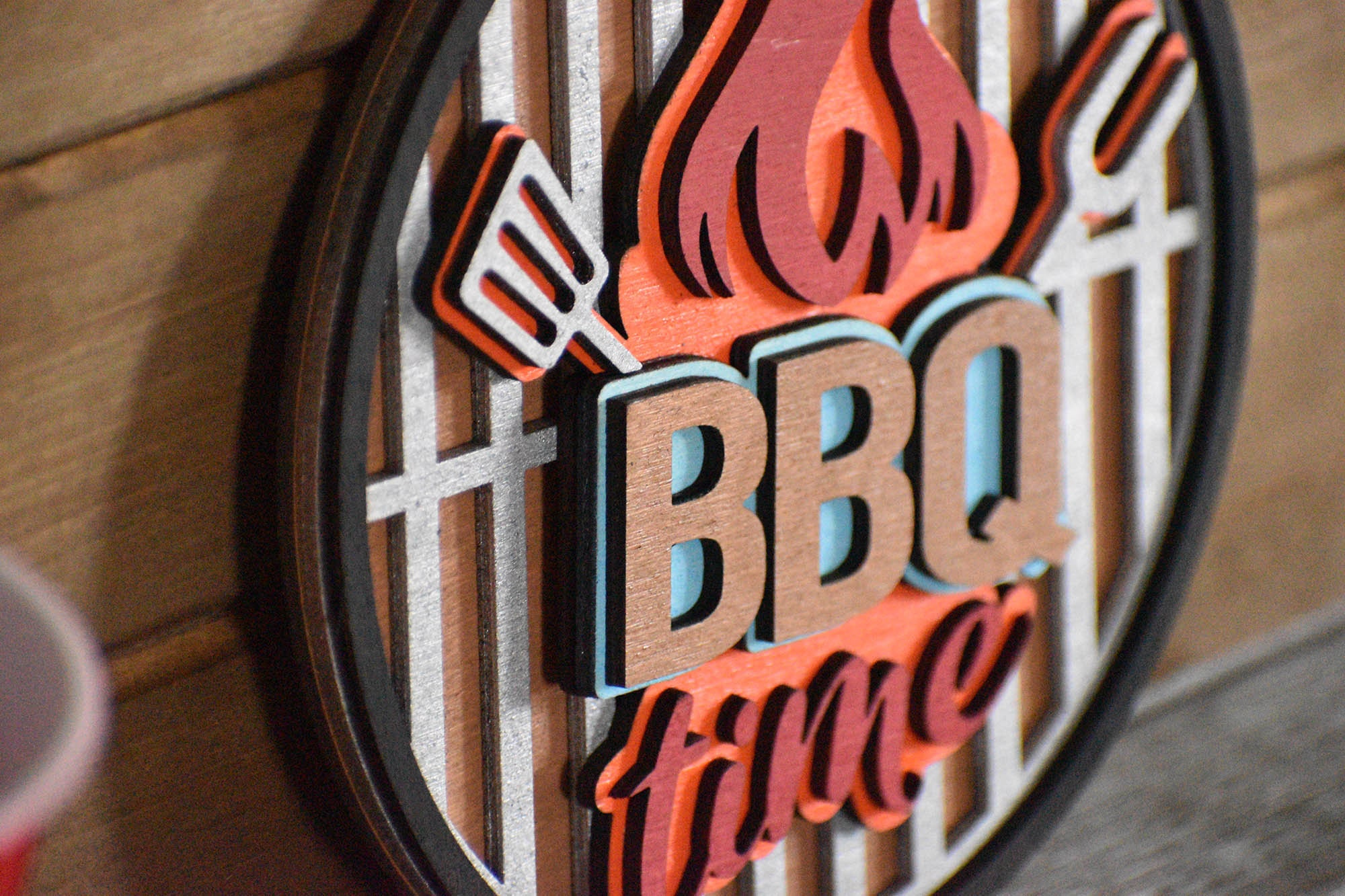 BBQ Sign/bbq Time Sign/3d Handcrafted BBQ Sign/laser Cut Backyard Sign