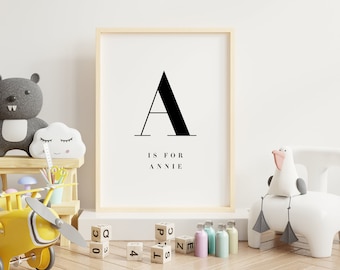 Personalized Baby Name Print - Custom Letter Poster - Digital Download - Printable Wall Art