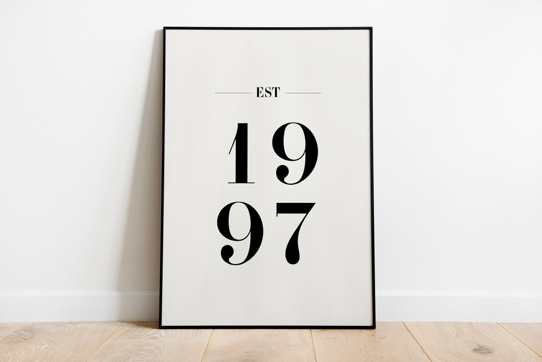 Established Date Printable Wall Art – Modern Typography (digital ...