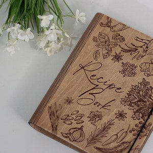 Personalized cookbook, Wooden A5 recipe book, Custom recipes, Birthday gift, Custom Chef Cookbook