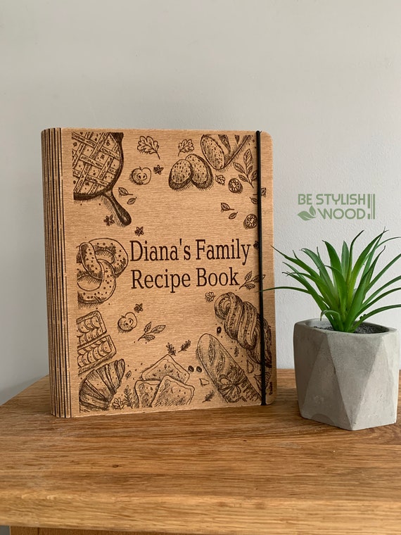 ENJOY THE WOOD Wooden Blank Recipe Book Binder - Personalized