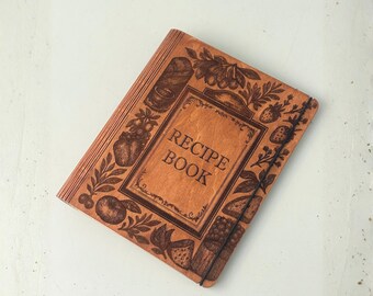 Personalized Wooden Recipe Book Binder: Christmas Cookbook Gift