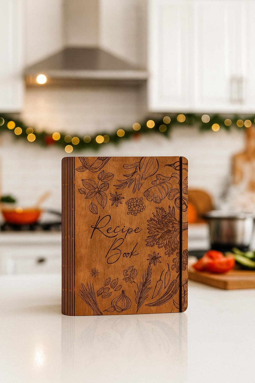 Personalized Wooden Recipe Book Binder: Custom Engraved Cookbook ...