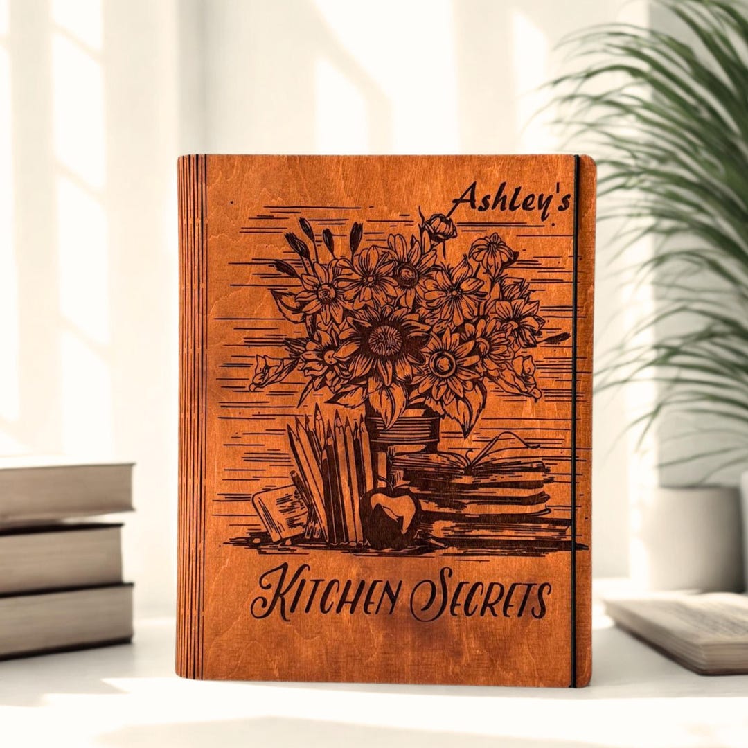 Personalized Wooden Recipe Book: Mom Gift Ideas Engraved Family ...