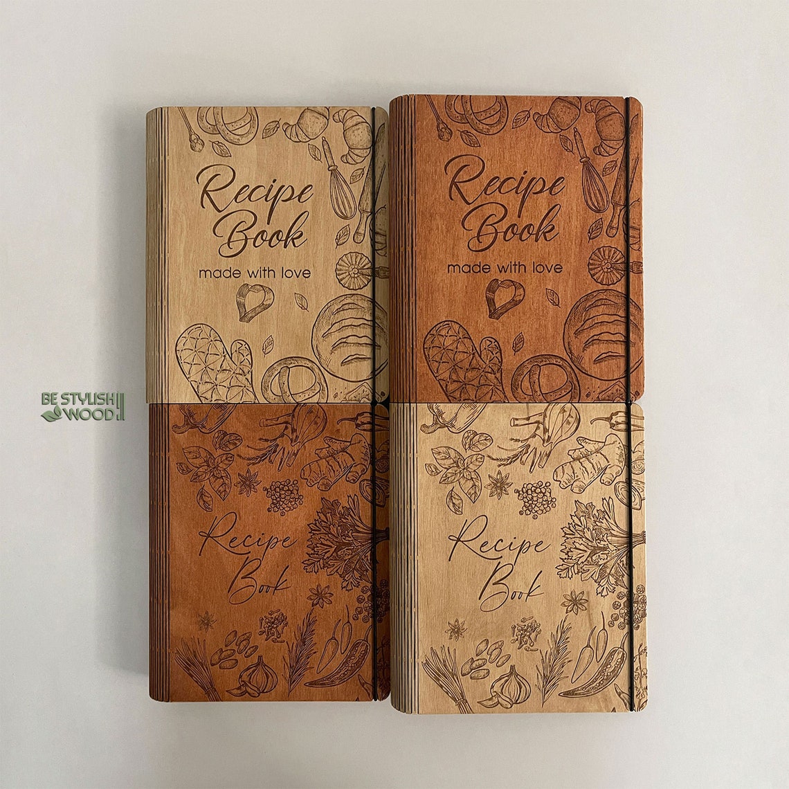 Wooden Recipe Book Binder Recipe Book Christmas Gift Ready Etsy