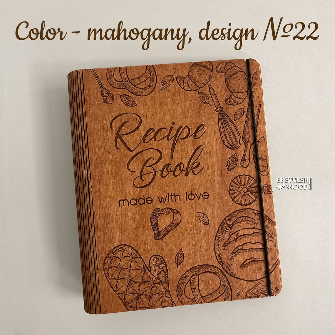 Wooden Recipe Book Binder Recipe Book Christmas Gift Ready Etsy