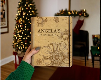 Libro de recetas personalizado: Recetas familiares grabadas a medida, regalo de Navidad para la familia.