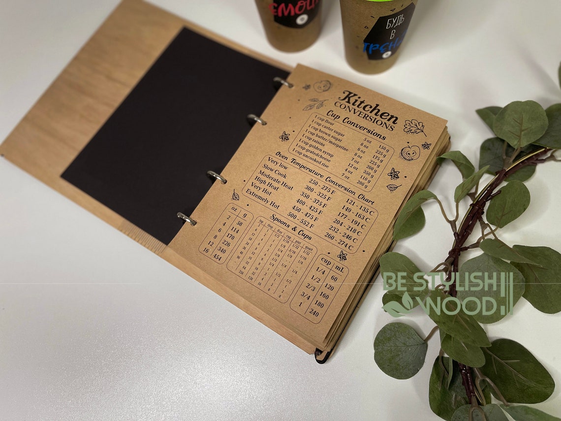 Wooden Recipe Book Binder Recipe Book Christmas Gift Ready - Etsy