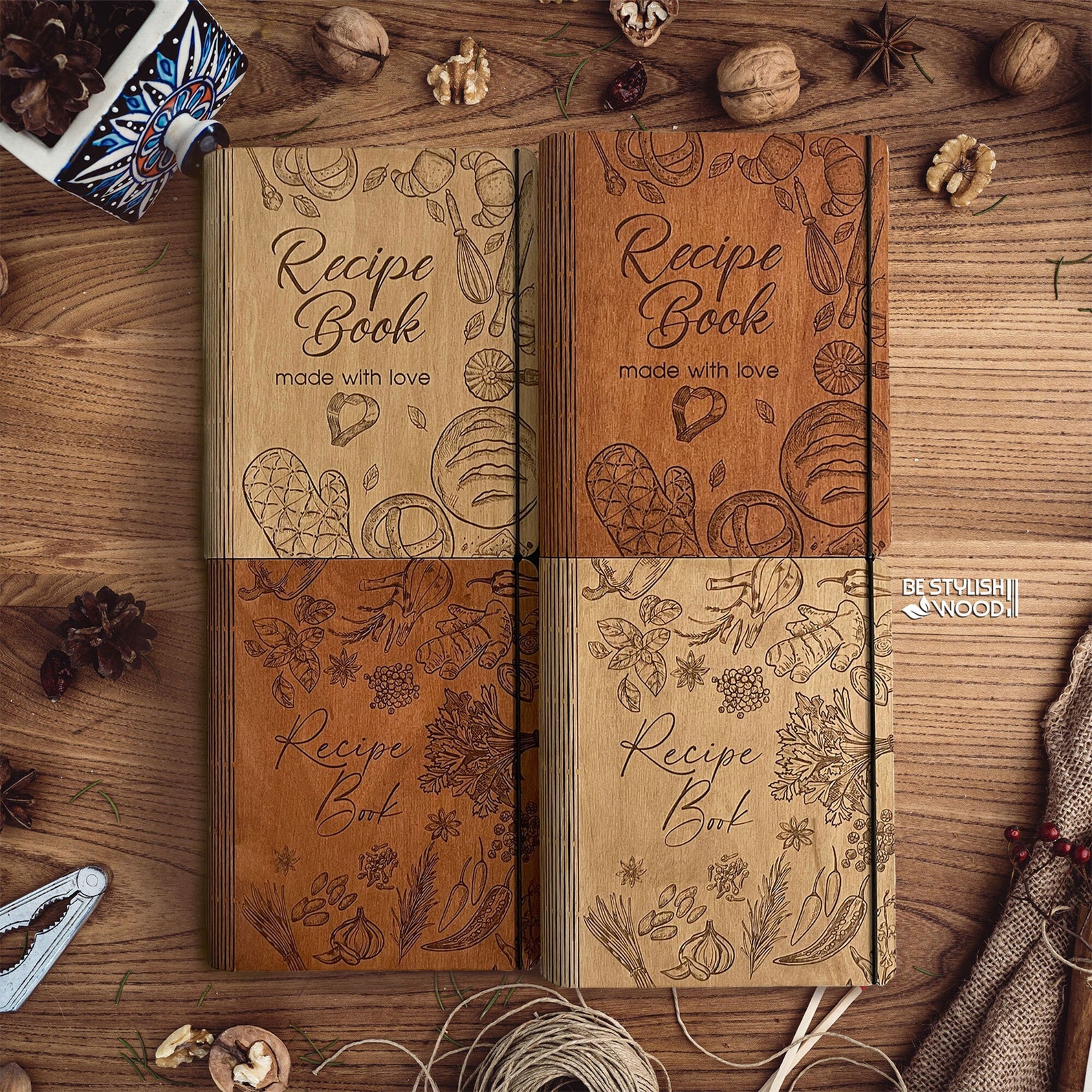 Wooden Recipe Book Binder Recipe Book Christmas Gift Ready - Etsy