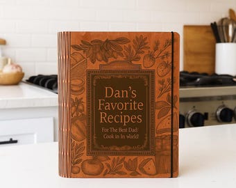 Custom Wooden Recipe Book Binder: Christmas Cookbook Gift