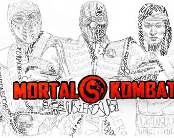 Original Drawing from a Photo - Mortal Kombat Fan Art, Design Drawing and One of a Kind