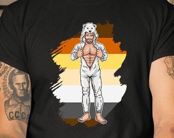 Gay Daddy Bear Shirt, LGBT Brotherhood Pride Tshirt, Gay Bear Pride, Polar Bear Dilf Gay Daddy