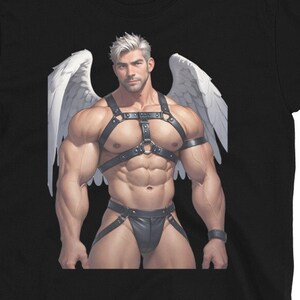 Gay Halloween Angel Unisex T-Shirt - Leather Daddy Bear Halloween Shirt -