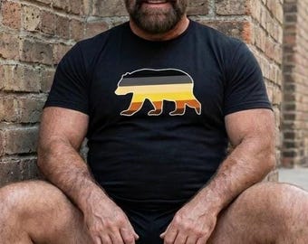 Gay Bear Pride Flag Shirt – LGBTQ+ Bear Silhouette Tee