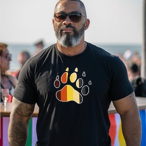 Gay Bear Men Shirt - Cute Gay Bear Paw Pride Flag Colors for Gay Bear Cubs 12