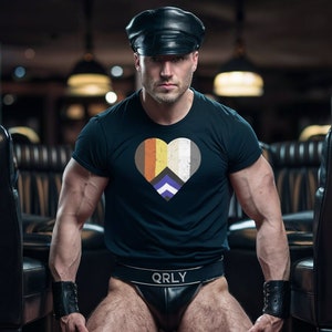 Gay Leather Bear Pride Flag Colors for Gay Bear Cubs T-Shirt, Gay Pride Gift