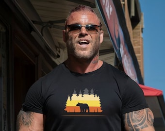 Gay Bear Pride Flag T-Shirt – Sunset Bear Silhouette