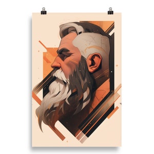 Gay Art Print: David, Bearded Hot Daddy Poster