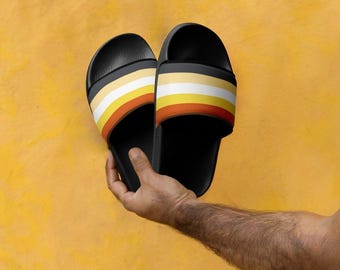 Gay Bear Pride Slippers - Gift for Gay Bear Friend - Gay LGBTQ Gift - Bear Pride; Bear Brotherhood Flag MLM Pride Outfit For Pride Parade