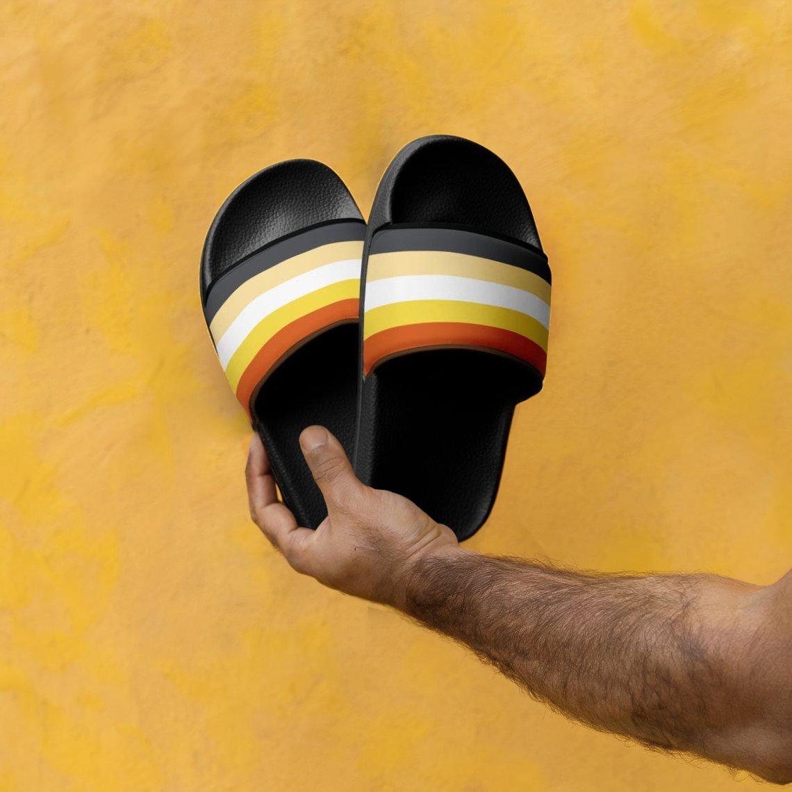 Gay Bear Pride Slippers - Gift for Gay Bear Friend - Gay LGBTQ Gift - Bear Pride; Bear Brotherhood Flag MLM Pride Outfit For Pride Parade