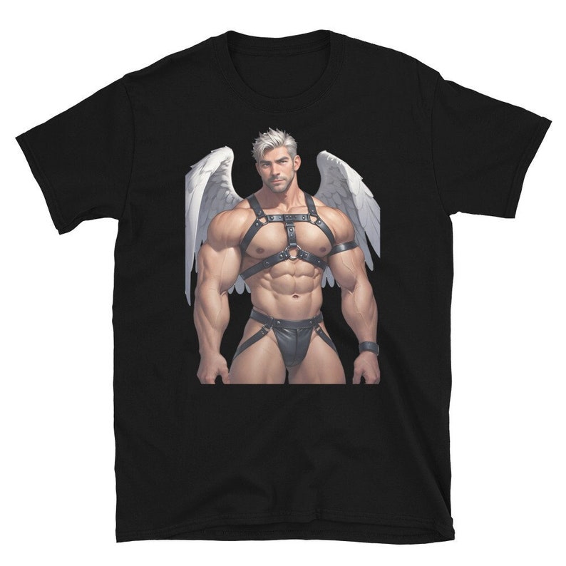 Gay Halloween Angel Unisex T-Shirt - Leather Daddy Bear Halloween Shirt -