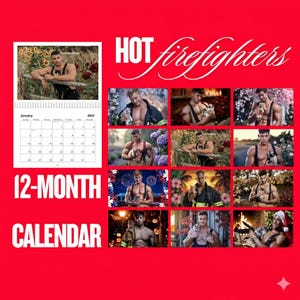 2027 Hunk Firefighter & Kitten Calendar – Gay Gift, Bachelorette Gift image 3