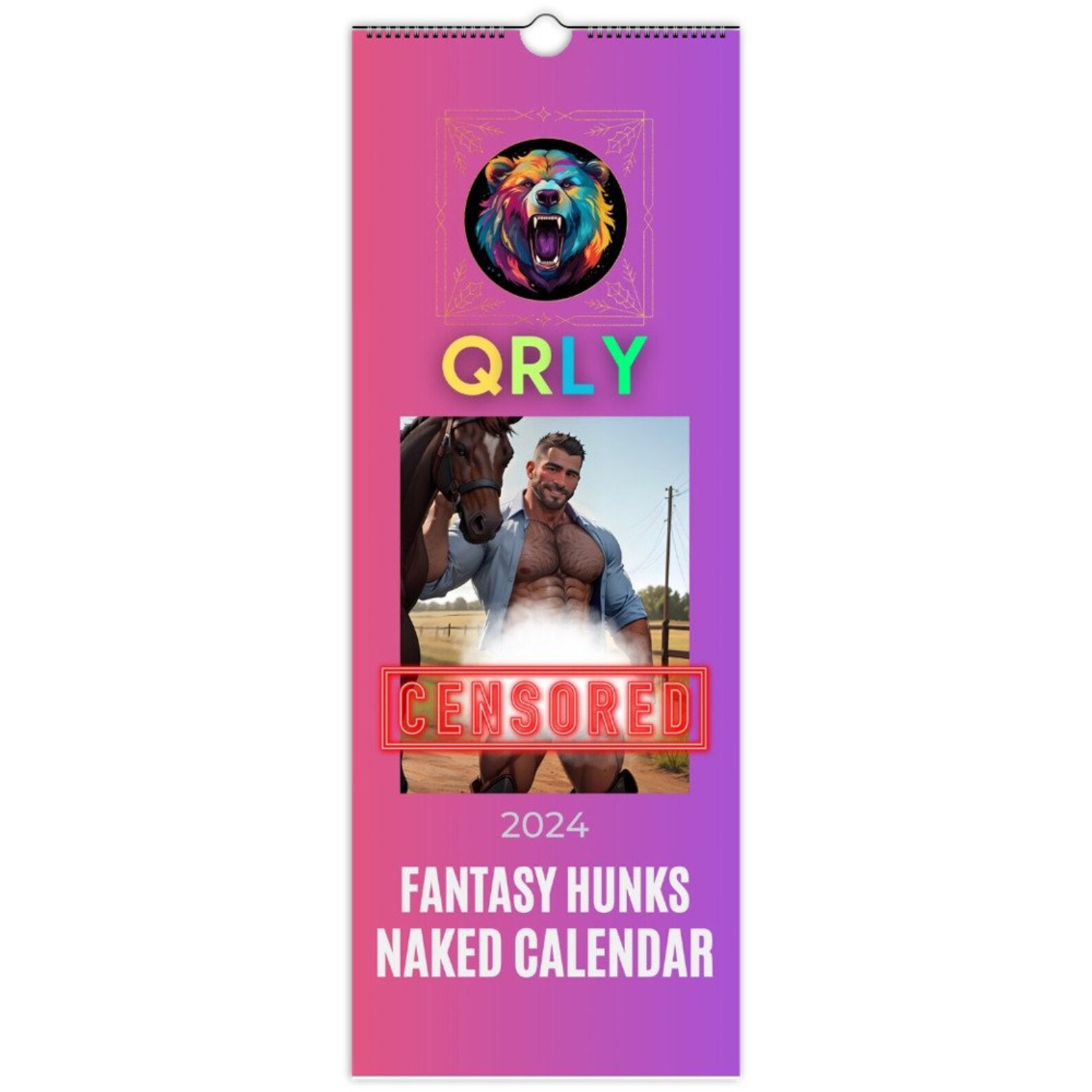 2024 Fantasy Hunks Dilfs Naked Calendar Muscular Hunks & Daddies Wall