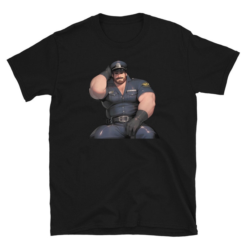 Cute Gay Bear Cop Shirt Daddy Bear Anime Bear Art Uniform Etsy