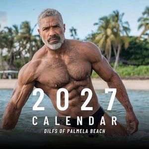 DILFS of Pamela Beach 2027 Calendar - Sexy Daddies Muscular Dad Hunks Wall calendars Gay Gift - LGBTQ Gift Calendar - Bachelorette Gay Gift