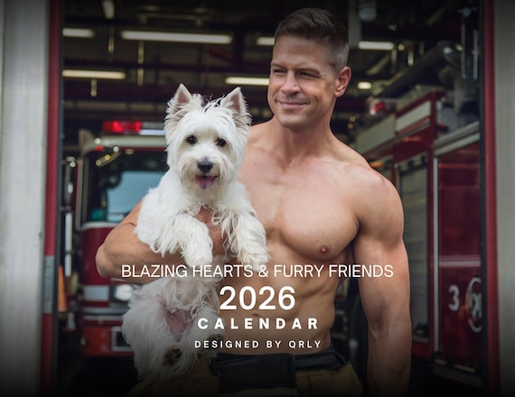 2026 Firefighter Hunks & Dogs Wall Calendar – Gay Gift - Etsy Canada